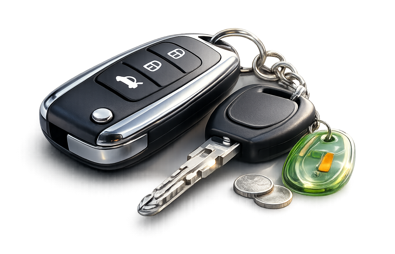 Replacement car key provided by a professional automotive locksmith.